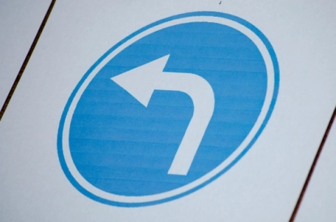 Road sign the direction of movement picture