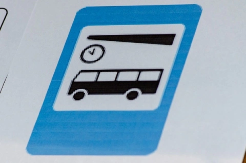 Road sign bus picture